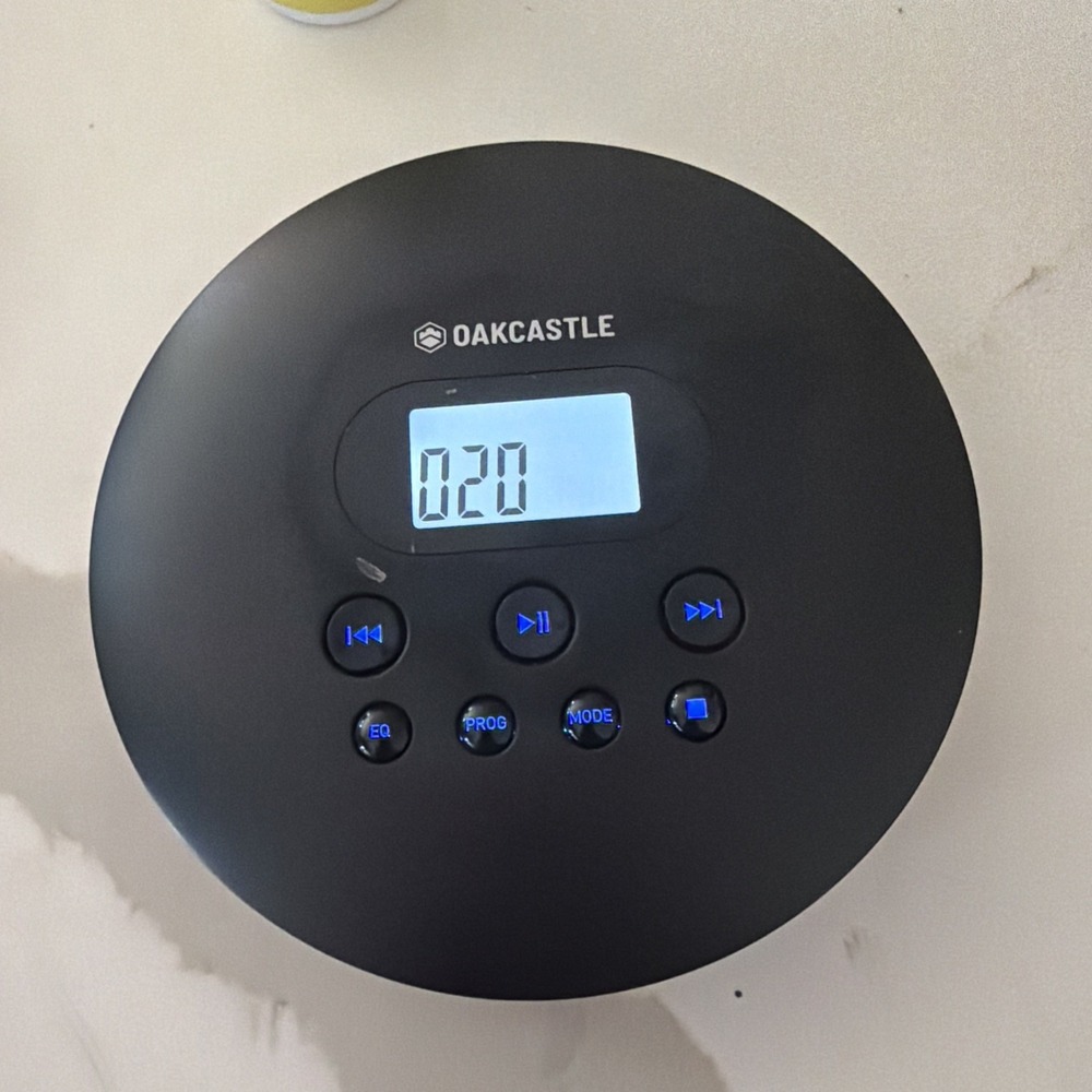 Oakcastle CD100 Rechargeable Bluetooth CD Player | 12hr Portable Playtime